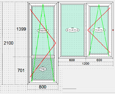 Выход на балкон из металлопластикового профиля VEKA Euroline 64.