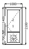 Входная дверь OpenTeck+vorne 1000*2100 однокамерный стеклопакет