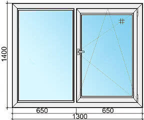 Стандартное окно NEXT (Framex Optimus) 1300х1400мм