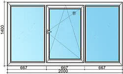 Стандартное окно NEXT (Framex Optimus) 2000х1400мм