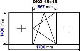 Окно КВЕ-ОПТИМА трехстворчатое