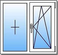 Окно металлопластиковое КВЕ - 1250*1350 (поворотно-откидное)