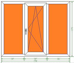 Окно комнатное из профиля REHAU