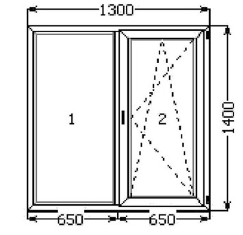 Окно 2-створчатое поворотно-откидное GALAXY VHS Окно 2-створчатое поворотно-откидное GALAXY VHS