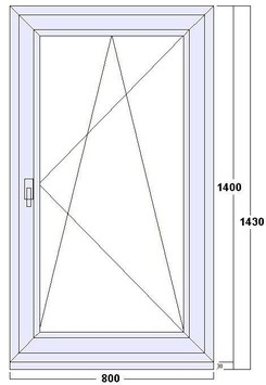 Окно «Геоком Бизнес» одностворчатое, поворотно-откидное, двухкамерный стеклопакет (4-10-4-10-4)