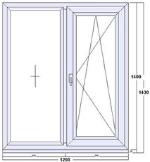 Окно двухстворчатое - Германия