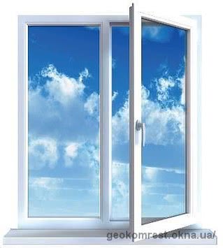 Вікно «Геоком Комфорт» Двочастинні з москітною сіткою