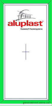Вікно 800 * 1400 одностворчатое глухе Aluplast 2000 4-16-4 Sigenia.