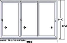 Раздвижная система для балкона SWS на три створки (Геоком Рест)