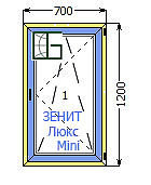 Поворотно откидное окно из алюминиевого профиля Люкс мини.