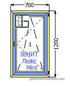 Поворотно откидное окно из алюминиевого профиля Люкс мини.