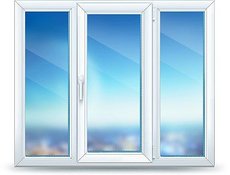 Тёплое окно VEKA трёхчастное для стандартного кирпичного дома.