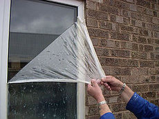 Временная защита окон, жидкая защитная пленка Химкор ЛСП.