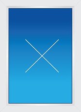 Окно металлопластиковое REHAU EURO 60. Размер 0,8х1,40м. 1 глухая створка. 1-камерный стеклопакет, 24 мм.