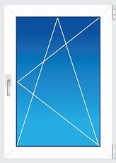 Окно металлопластиковое REHAU EURO 60. Размер 0,8х1,40м. 1 створка. 2-камерный стеклопакет, 32 мм.