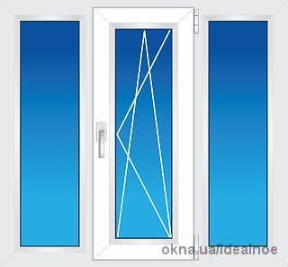 Окно металлопластиковое REHAU EURO 60. Размер 1,80х1,40м. 3 створки. 1-камерный стеклопакет, 24 мм.