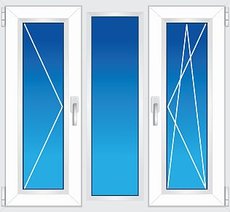 Окно металлопластиковое REHAU EURO 60. Размер 1,80х1,40м. 3 створки. Две открывные. 2-камерный стеклопакет, 32 мм.