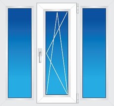 Окно металлопластиковое REHAU EURO 70. Размер 1,8х1,4м. 3 створки. 2-камерный стеклопакет, 32 мм.