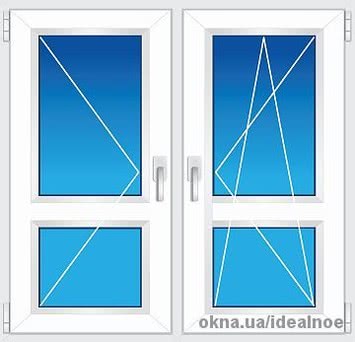 Дверь балконная двойная с импостом REHAU EURO 70. Размер 1,40х2,10м. 1-камерный стеклопакет, 24 мм.