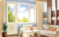 Выход на балкон, двухкамерный стеклопакет