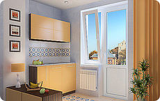 Выход на балкон с открывающимся окном