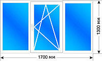 Металлопластиковые окна 1700*1300 (4-16-4)