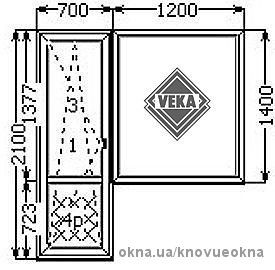 Балконный блок , фурнитура MACO, стеклопакетом 4-12-4-8-4