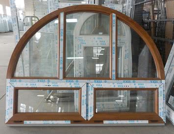 Арочное ламинированное окно 2000х1500 VEKA Softline 70