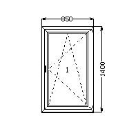 Окно 850х1400мм