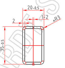 Труба-квадрат 35 х 20 х 2,0 mm