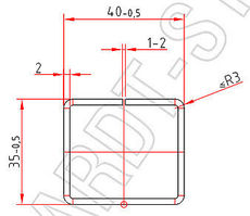 Армирование труба-квадрат 35 х 40 х 2,0 mm