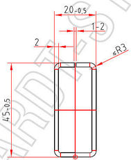 Труба-квадрат 45 х 20 х 2,0 mm
