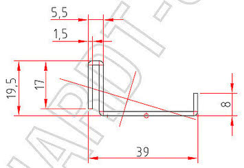 Армирующий профиль SCHUCO 202609 X 1.5 mm