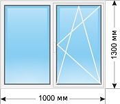 Двустворчатое окно с одним открыванием от 903 грн.