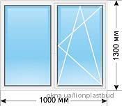 Двустворчатое окно с одним открыванием от 903 грн.