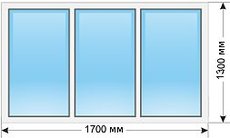 Трёхстворчатое глухое окно от 918 грн.