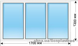 Трёхстворчатое глухое окно от 918 грн.