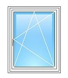 Одностворчатое поворотно-откидное окно 600х1300 Rehau Brilliant