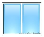 Двустворчатое глухое окно 700х1300 двухкамерный Rehau Geneo