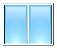 Двустворчатое глухое окно 1100х1400 Rehau Euro-Design 60