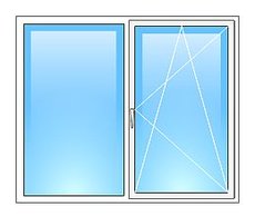 Двустворчатое окно с одним открыванием 1000х1300 двухкамерный Salamander Streamline