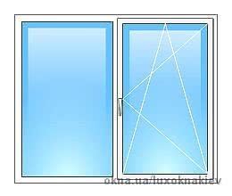 Двустворчатое окно с одним открыванием 1200х1350 Rehau Euro-Design 60