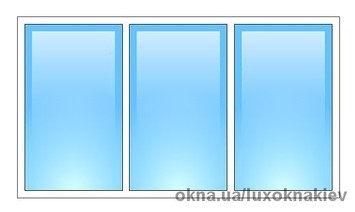 Трёхстворчатое глухое окно 1700х1300 двухкамерный Salamander 2D