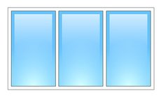 Трёхстворчатое глухое окно 1700х1300 Openteck