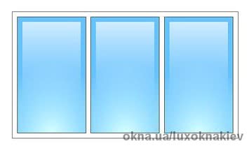 Трёхстворчатое глухое окно 1800х1400 Rehau Brilliant