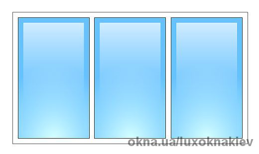 Трёхстворчатое глухое окно 2100х1450 Openteck Трёхстворчатое глухое окно 2100х1450 Openteck