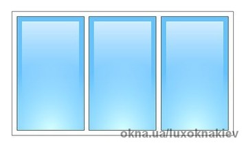 Трёхстворчатое глухое окно 1800х1400 двухкамерный Openteck