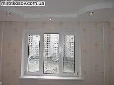 Откосы гипсокартон на 3-х створчатое окно