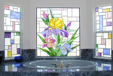 Витражные окна в ванную. Премиум сегмент. Цена за метр квадратный, ориентировочная.