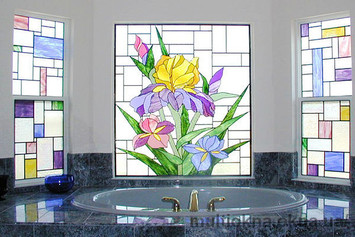Витражные окна в ванную. Премиум сегмент. Цена за метр квадратный, ориентировочная.
